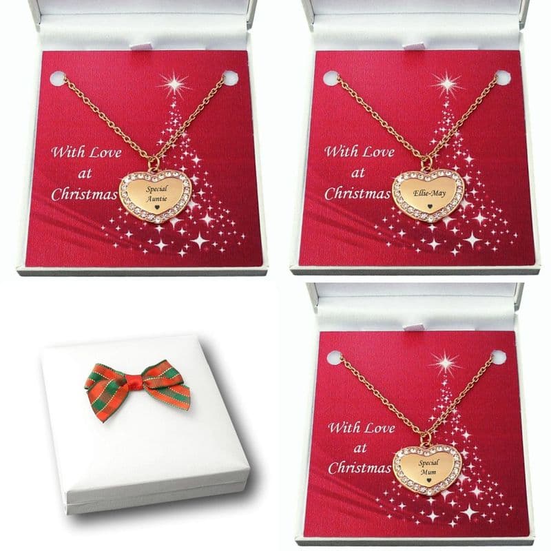 Rose Gold Heart Necklace with Engraving for Christmas | Jewels 4 Girls