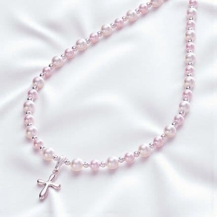 Rounded Cross Baptism Necklace