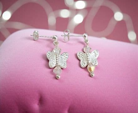 Silver Butterfly Earrings