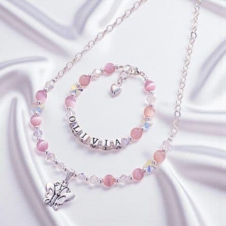 Silver Butterfly Personalised Set