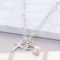 Cross Pearl & Initial Necklace | Jewels 4 Girls