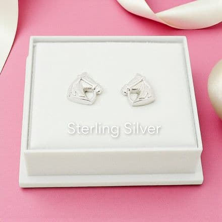 Silver Horse Head Earrings for Women and Girls