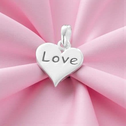 Silver "Love" Heart Charm