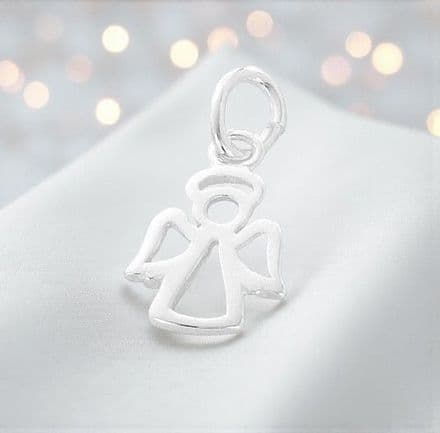 Silver Open Angel Charm