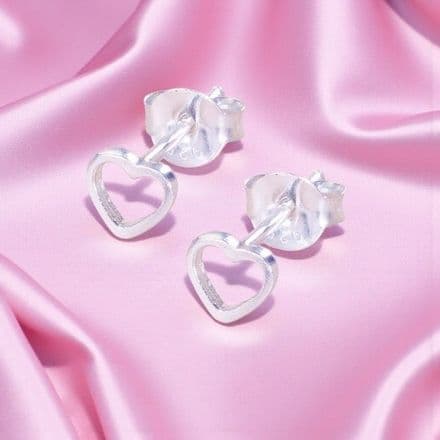 Silver Open Heart Earrings