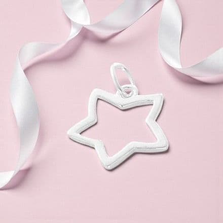 Silver Open Star Charm