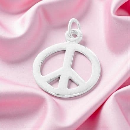 Silver Peace Symbol Charm