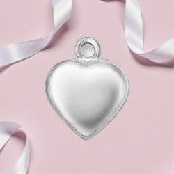 Silver Puffed Heart Charm
