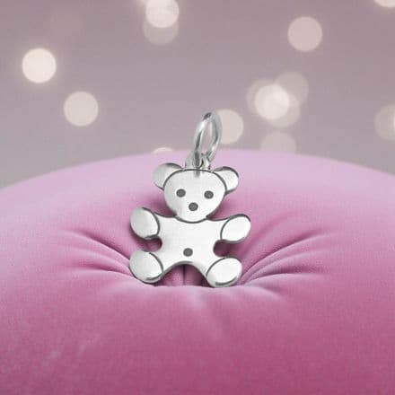 Silver Teddy Bear Charm