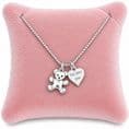 Silver Teddy Necklace with Engraved Tag for Christmas | Jewels 4 Girls
