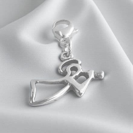Silver Trumpeting Angel Charm