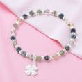 Stacking Bracelet with Silver Beads, Choice of Gemstones and Charm | Jewels 4 Girls