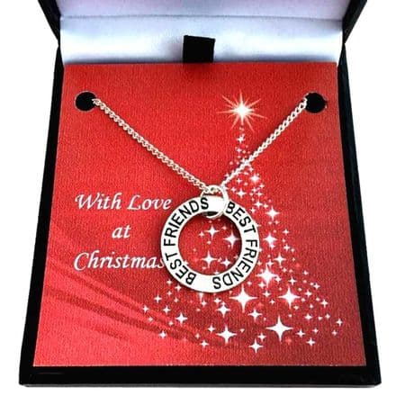 Stamped Christmas Necklace for Best Friend