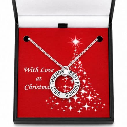 Stamped Christmas Necklace for Best Friend