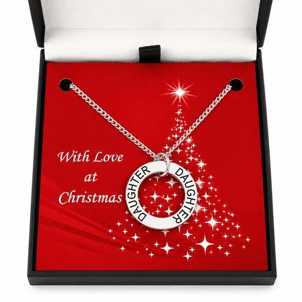 Stamped Christmas Necklace for Daughter