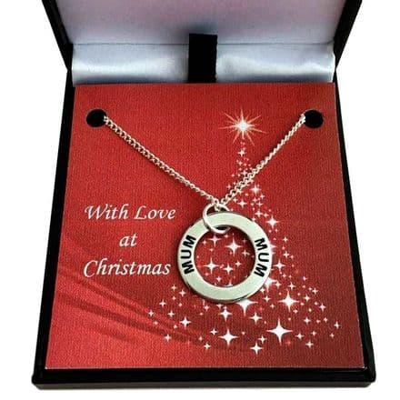 Stamped Christmas Necklace for Mum