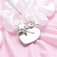 Star and Heart Personalised Necklace in Sterling Silver | Jewels 4 Girls