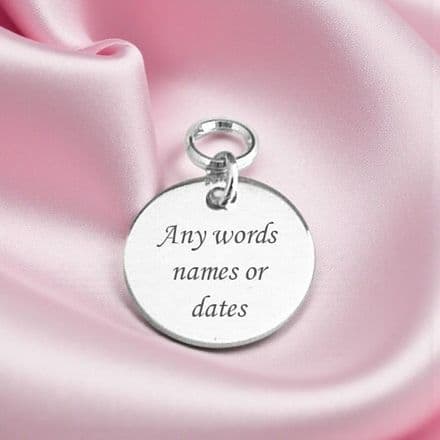 Steel Engravable Round Charm 13mm x 13mm