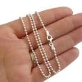 Sterling Silver 2mm Ball Chain, Luxury Necklace in Various Lengths
