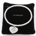 Sterling Silver Beads Stacking Bracelet with Engraving | Jewels 4 Girls