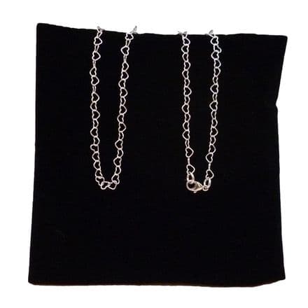 Sterling Silver Delicate Hearts Chain Necklace, Various Lengths