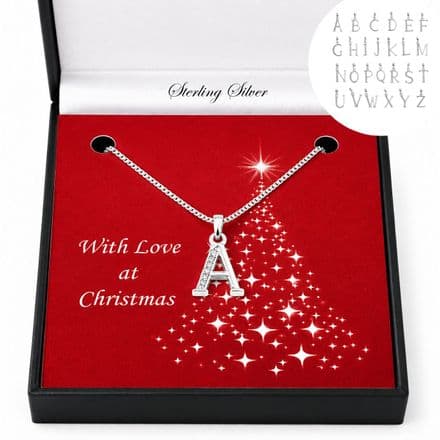Sterling Silver Letter Necklace for Christmas