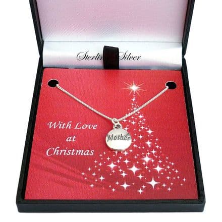 Sterling Silver Necklace for Christmas with Mother Pendant