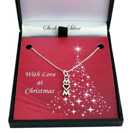 Sterling Silver Necklace for Christmas with Mum Pendant
