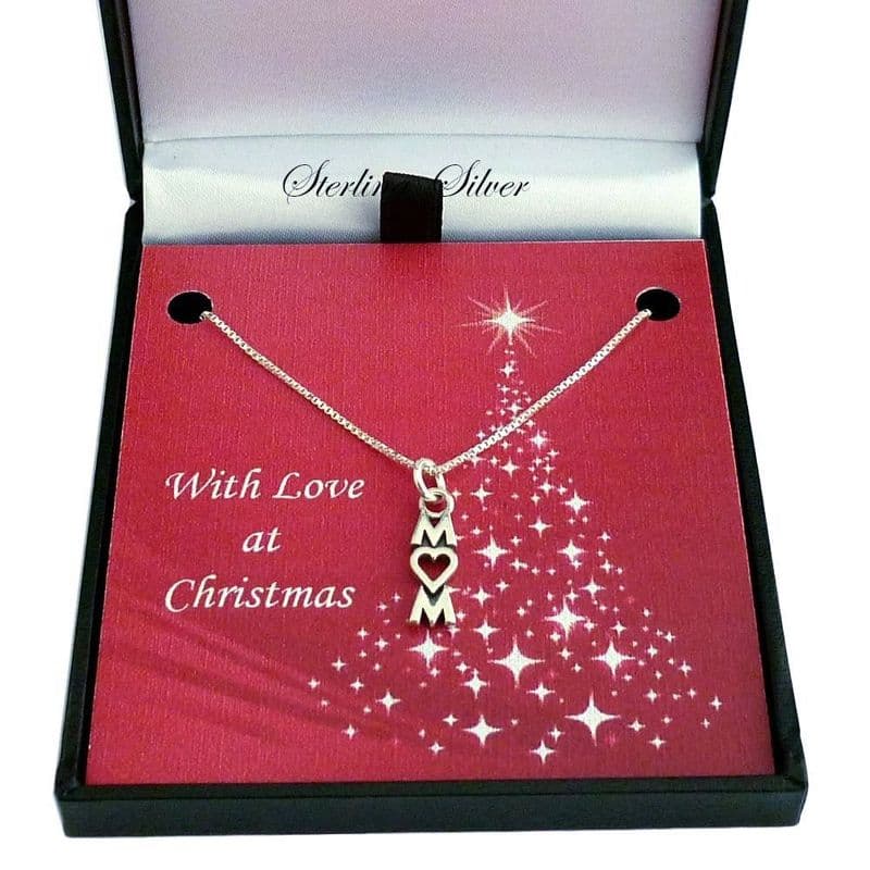 Sterling Silver Necklace for Christmas with Mum Pendant | Jewels 4 Girls