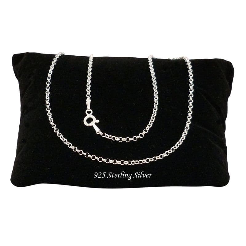 Sterling silver rolo chain, necklace, in various lengths