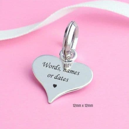Tiny Heart Tag/Charm with Engraving 9mm x 10mm