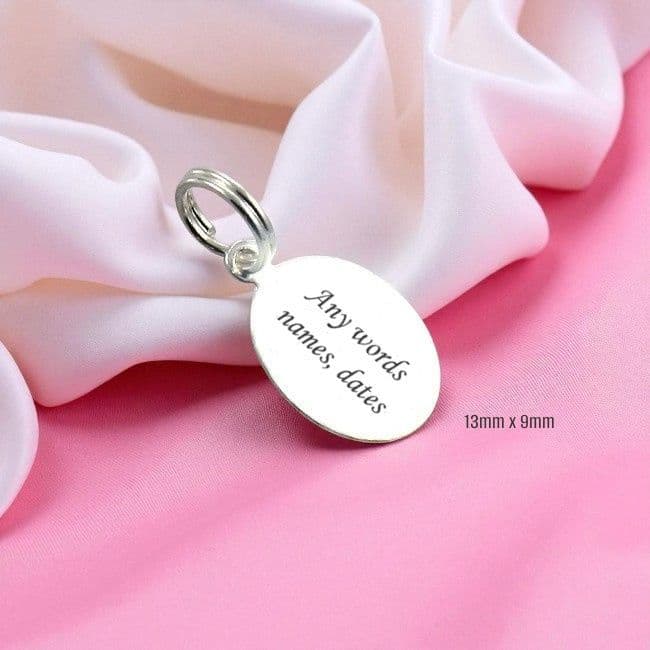 Tiny Oval Charm/Tag 9mm x 13mm | Jewels 4 Girls