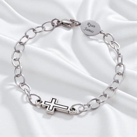 Unisex Personalised Bracelet with Engravable Oval