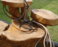 5 mm English  Rolled Leather Show-Set Lead - Half Check