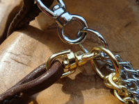 5 mm English  Rolled Leather Show-Set Lead - Half Check