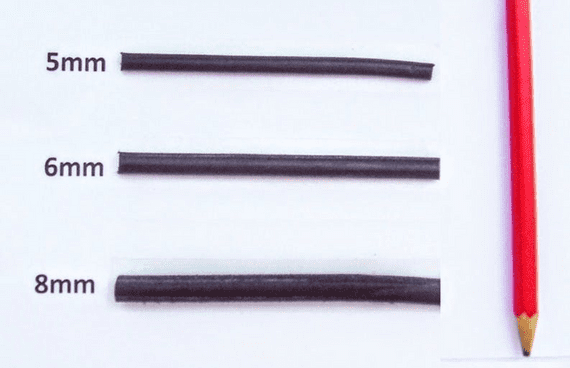 5mm  - 6mm - 8mm Rolled leather clip leads