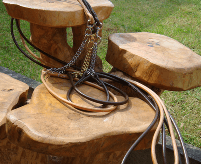 6mm English Rolled Leather Combi  Show-Set Lead - Half Check