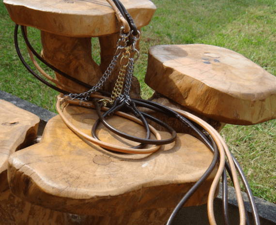 6mm English Rolled Leather Combi  Show-Set Lead - Half Check