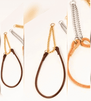 6mm Rolled leather show half check collar