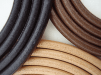 6mm Rolled leather show half check collar