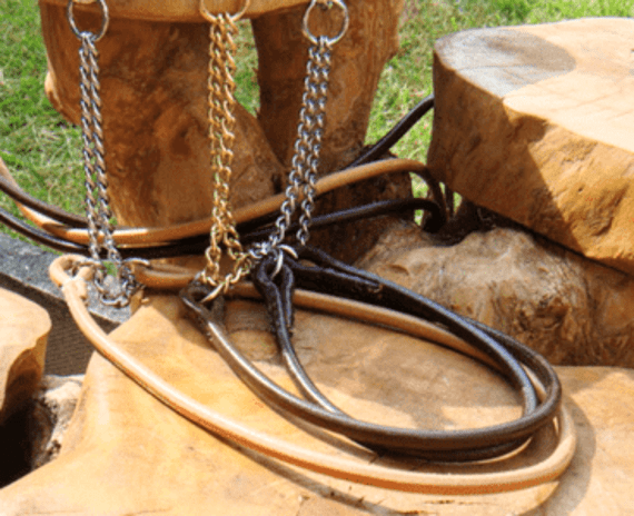 6mm Rolled leather show half check collar