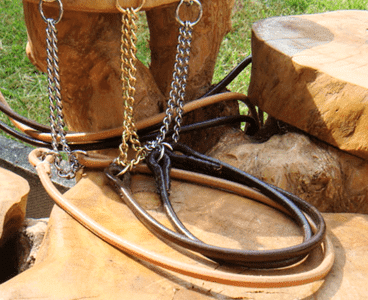 8mm Rolled Leather Half Check Collars