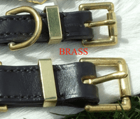 Adjustable English Leather Half-Check Dog Collar (Large Breeds)