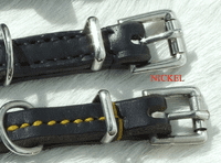 Adjustable English Leather Half-Check Dog Collar (Large Breeds)