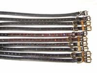 BLACK Bridle Leather Collar - 1/2