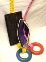 BUNGEE COW HIDE TREAT BAG WITH TOY