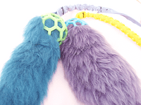 Bungee  Hol-ee Roll Ball Small with  Sheepskin Tail Made By Jewlnick Leather