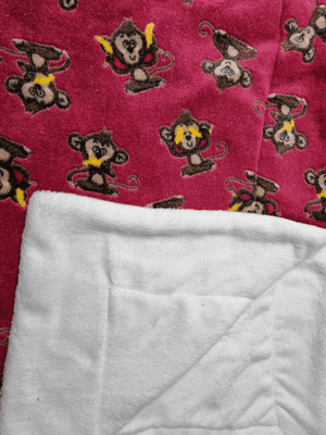 Cuddle fleece super soft cheeky monkey dog /cat blanket (wine )