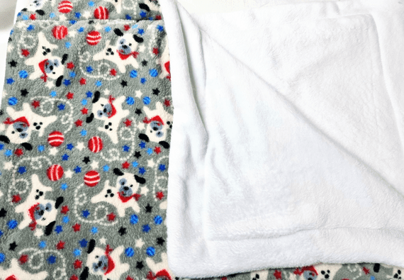 Cuddle fleece  super soft GREY DOG / BALL Dog / Cat blanket