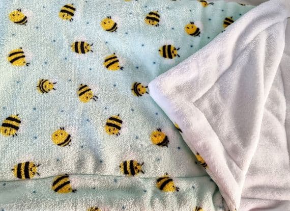 Cuddle fleece  super soft Mint Bee dog / cat Blanket